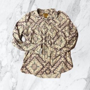 Men's Vintage STAPELFORD Western Long Sleeve Shirt Size XL Soft, Fleece White